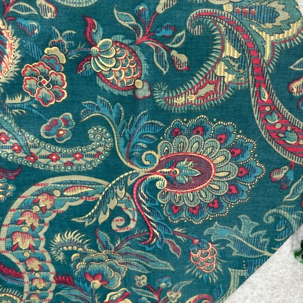 VTG Table Runner Set Home OS Teal Paisley Tassel Tapestry 2pc
